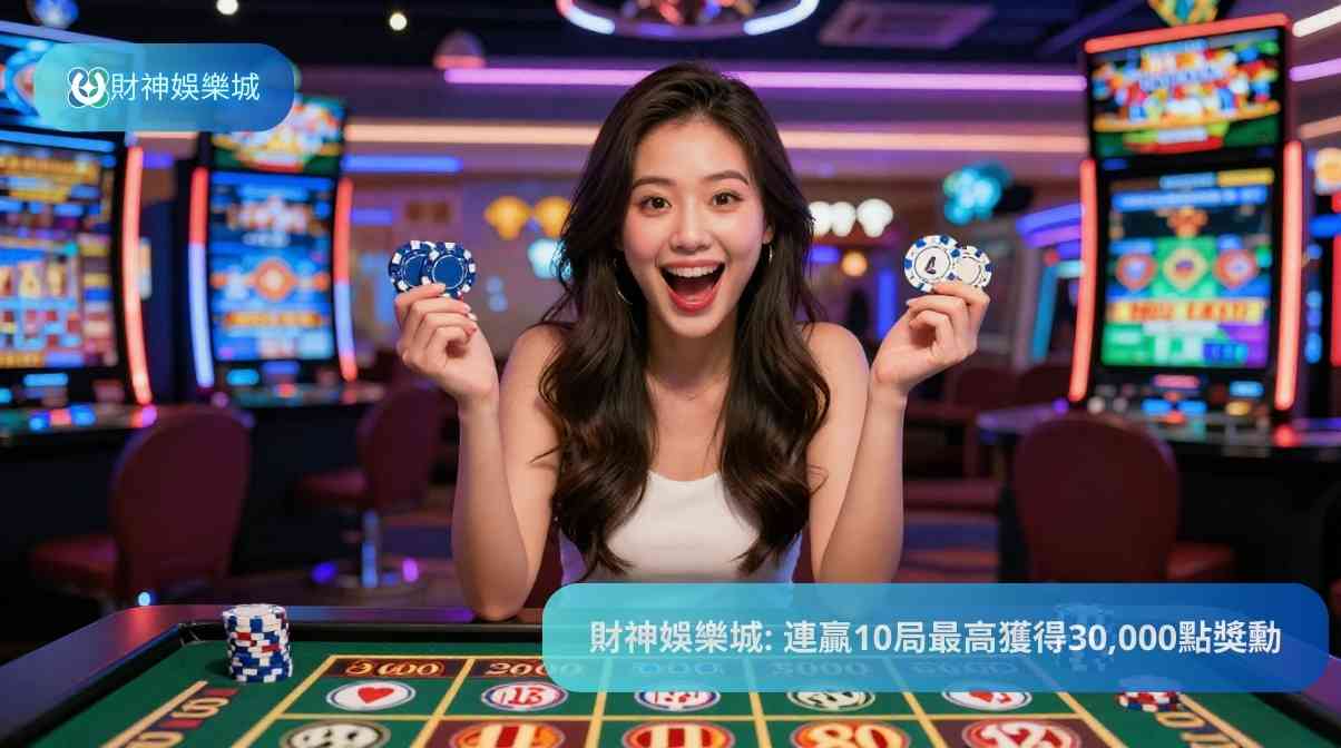 財神娛樂城: 連贏10局最高獲得30,000點獎勳